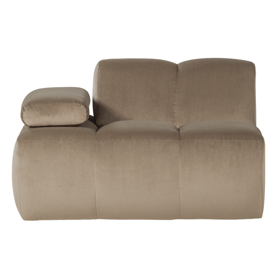 Mojo 1-zits bankelement arm links velvet khaki
