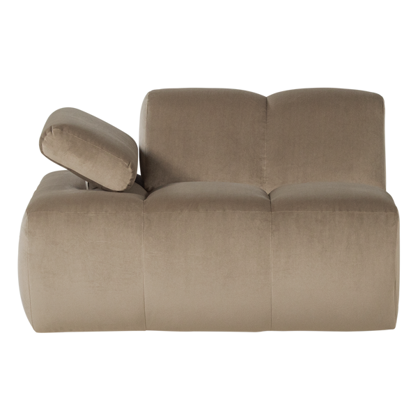 Mojo 1-zits bankelement arm links velvet khaki