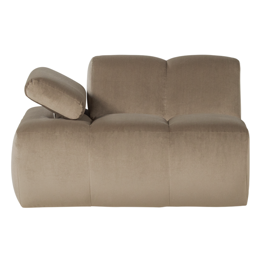 Mojo 1-zits bankelement arm links velvet khaki