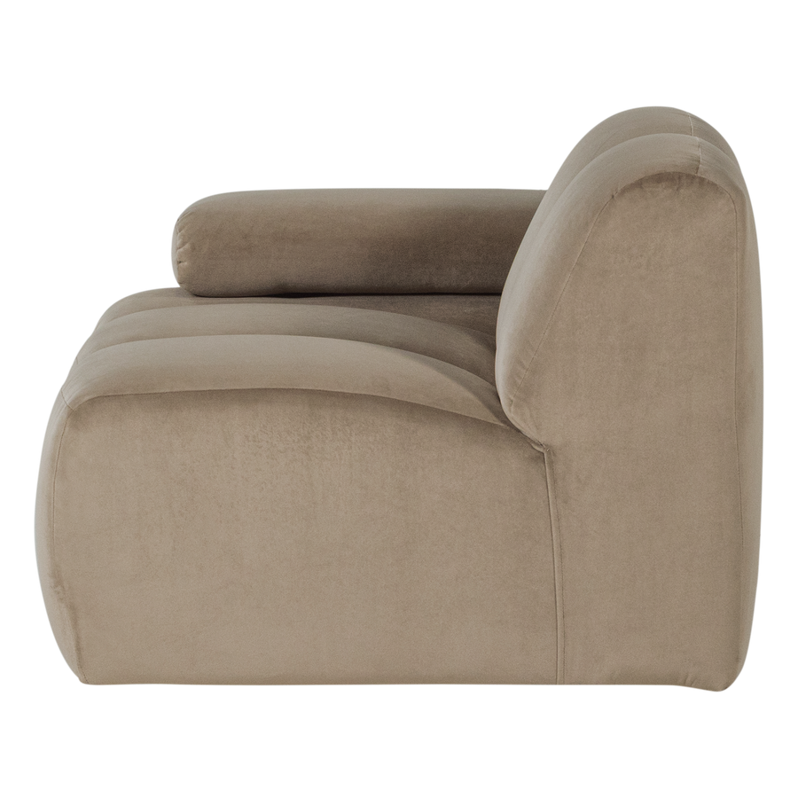 Mojo 1-zits bankelement arm links velvet khaki