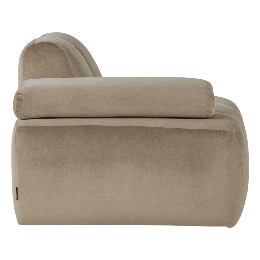 Mojo 1-zits bankelement arm links velvet khaki