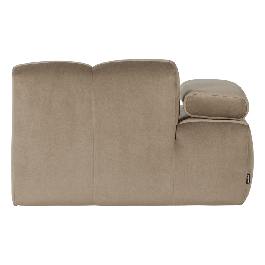 Mojo 1-zits bankelement arm links velvet khaki