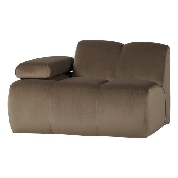 Mojo 1-zits bankelement arm links velvet taupe