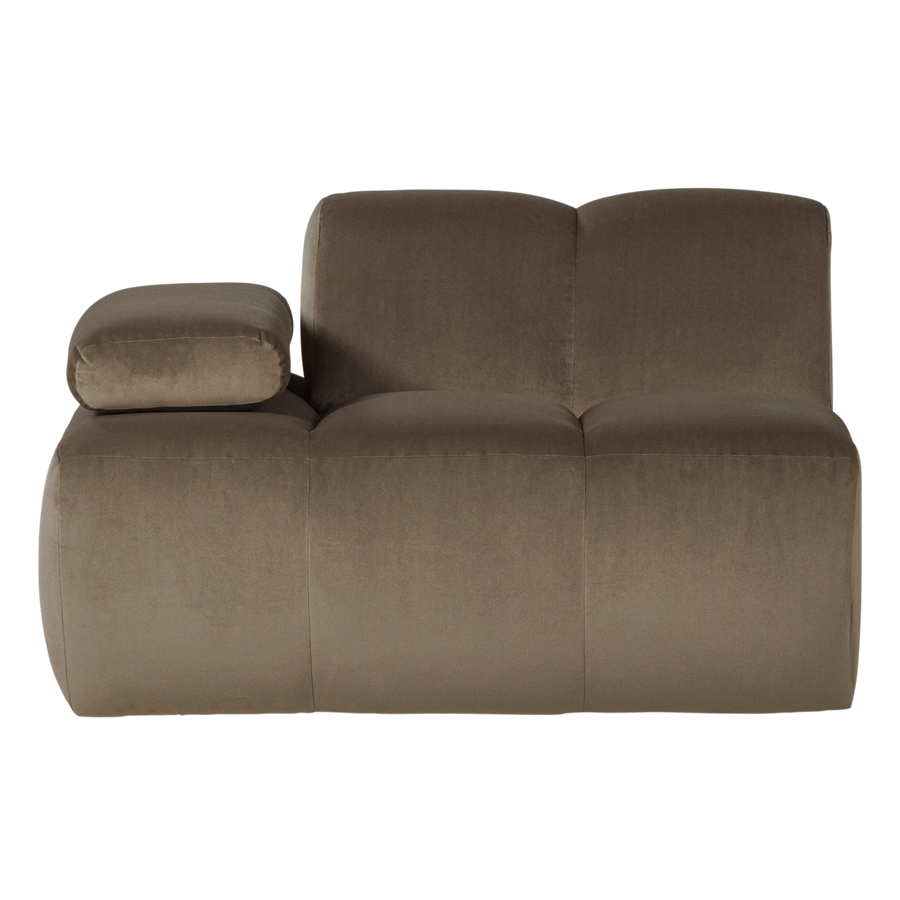 Mojo 1-zits bankelement arm links velvet taupe