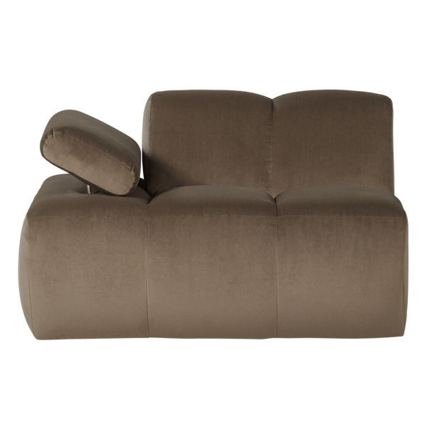 Mojo 1-zits bankelement arm links velvet taupe