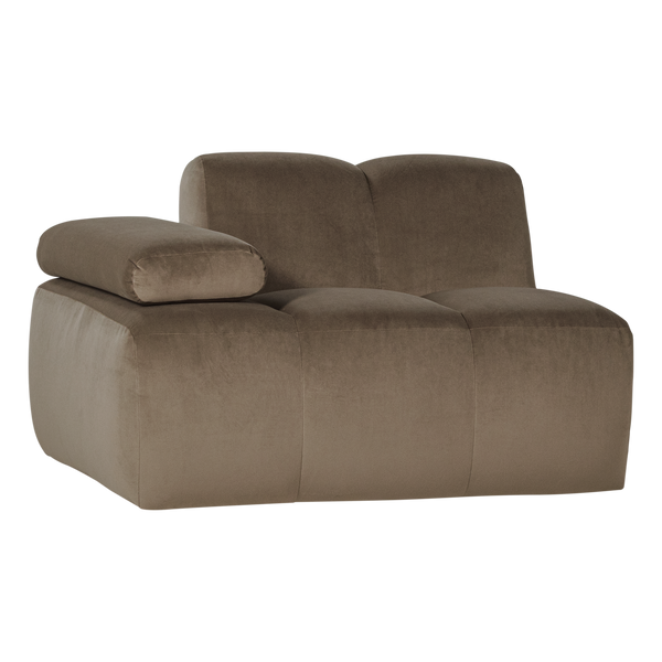 Mojo 1-zits bankelement arm links velvet taupe