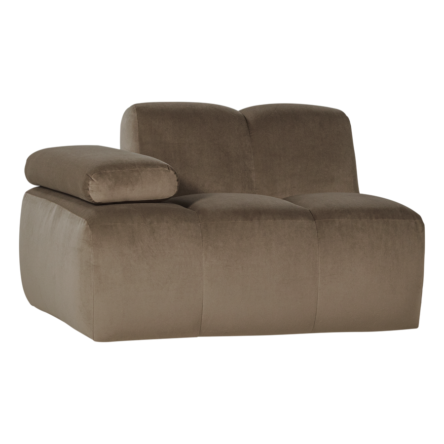 Mojo 1-zits bankelement arm links velvet taupe