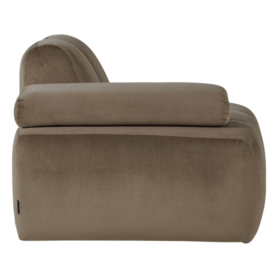 Mojo 1-zits bankelement arm links velvet taupe