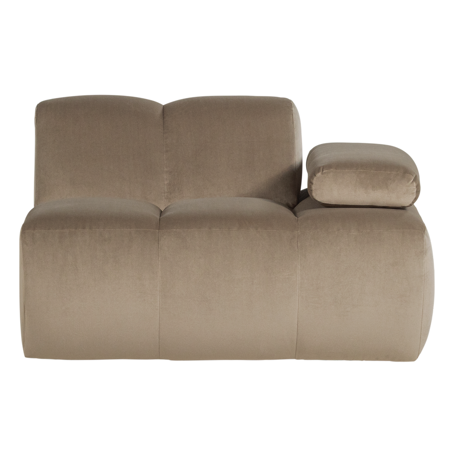 Mojo 1-zits bankelement arm rechts velvet khaki