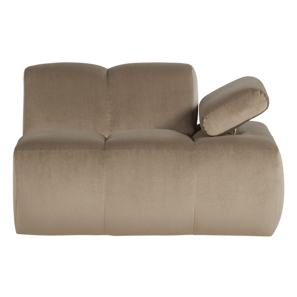 Mojo 1-zits bankelement arm rechts velvet khaki
