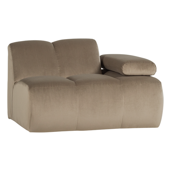Mojo 1-zits bankelement arm rechts velvet khaki