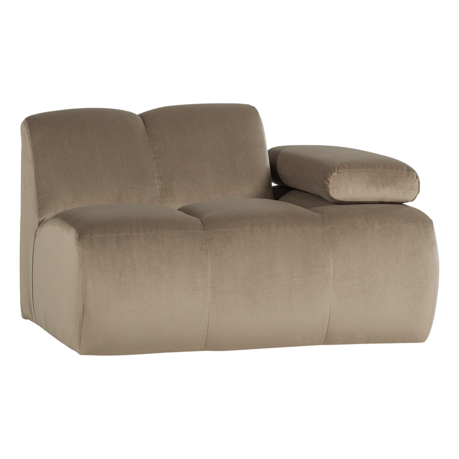 Mojo 1-zits bankelement arm rechts velvet khaki