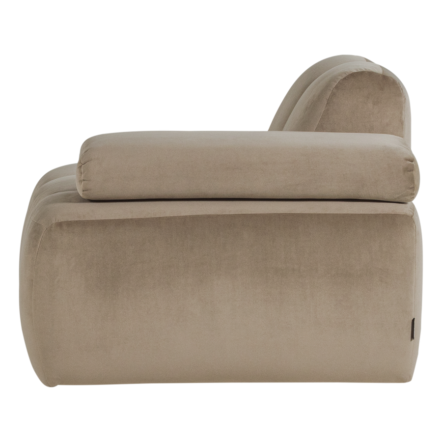 Mojo 1-zits bankelement arm rechts velvet khaki