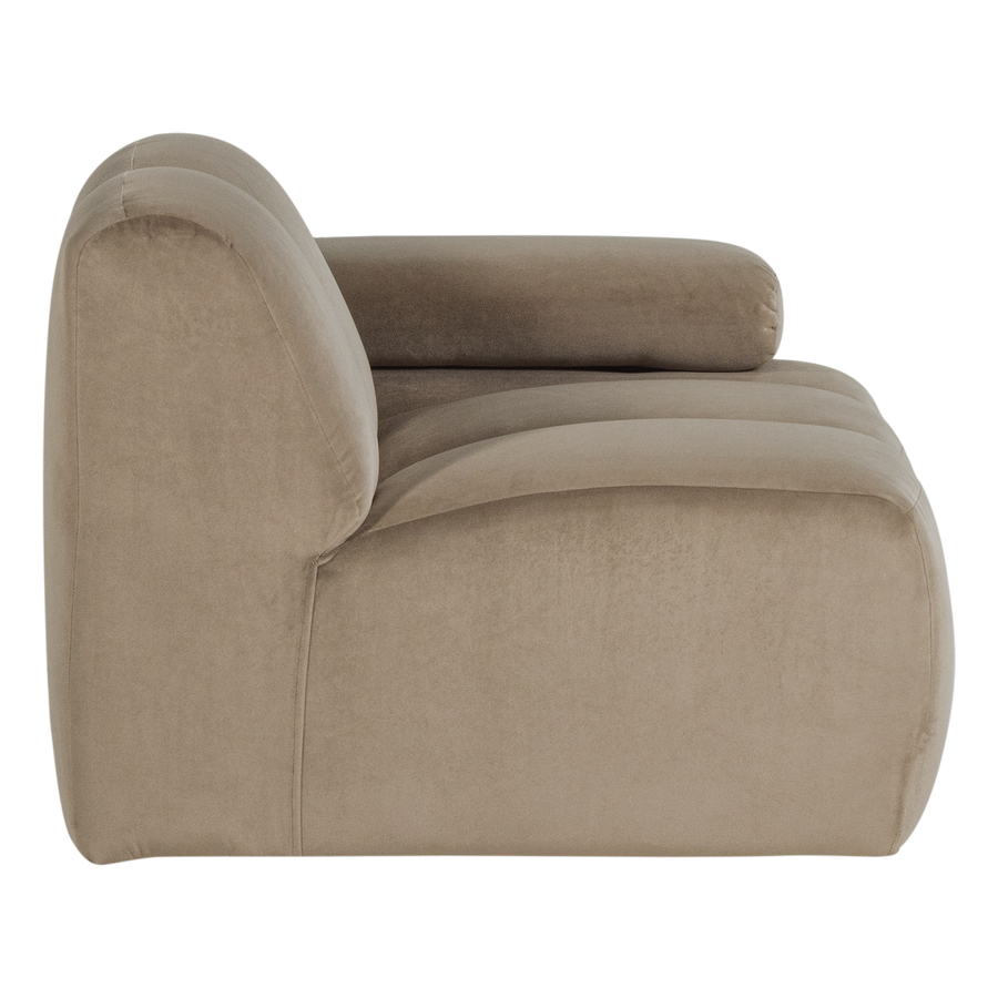 Mojo 1-zits bankelement arm rechts velvet khaki