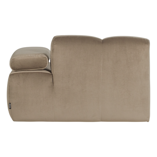 Mojo 1-zits bankelement arm rechts velvet khaki