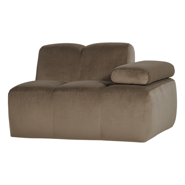 Mojo 1-zits bankelement arm rechts velvet taupe
