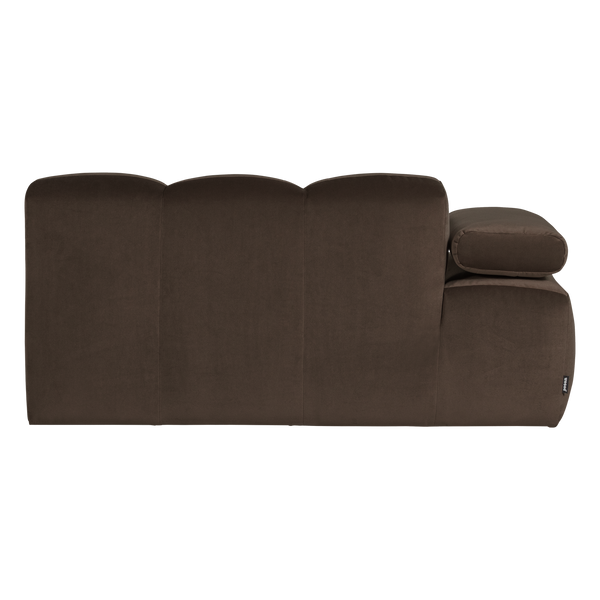 Mojo 1,5-zits bankelement arm links velvet bruin