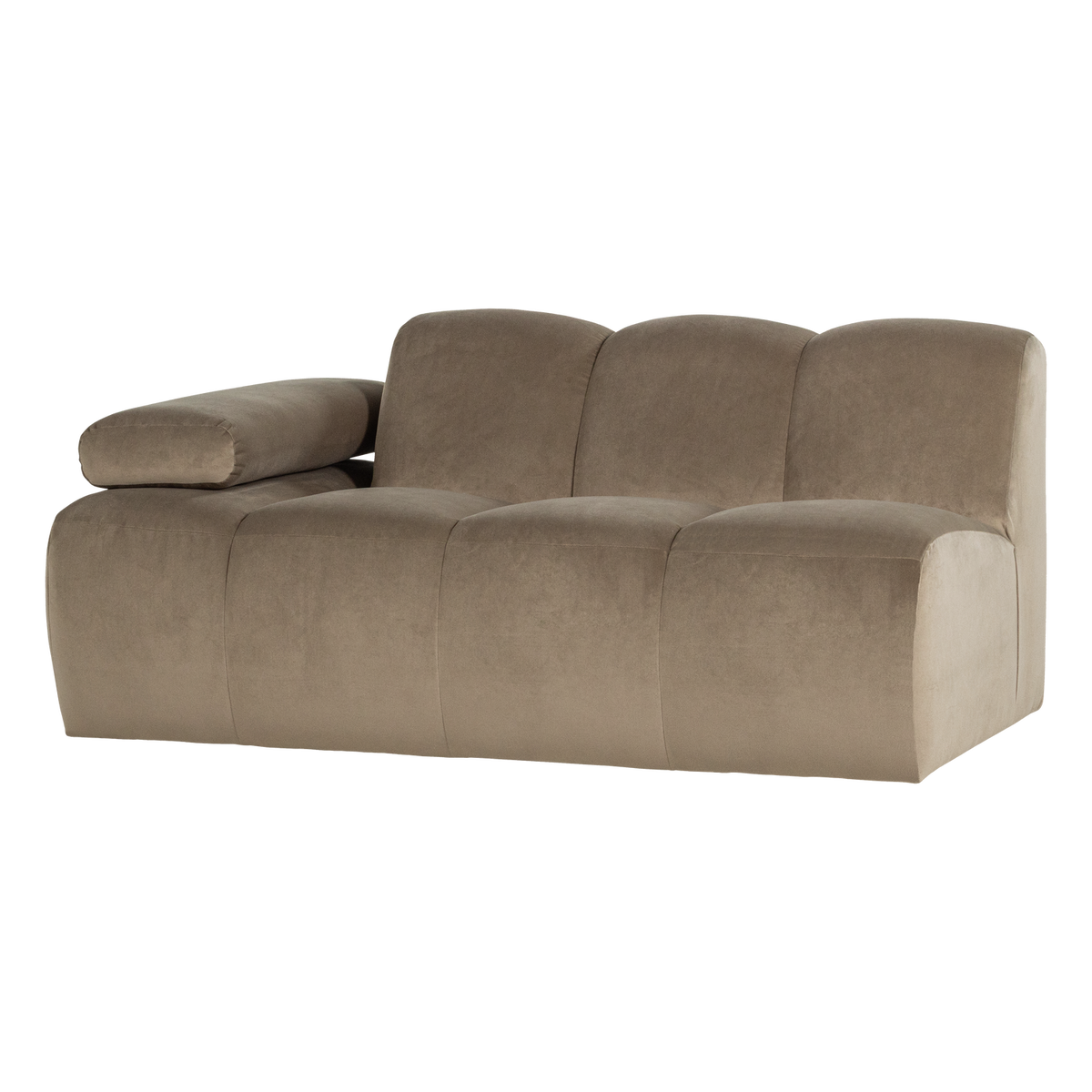 Mojo 1,5-zits bankelement arm links velvet khaki