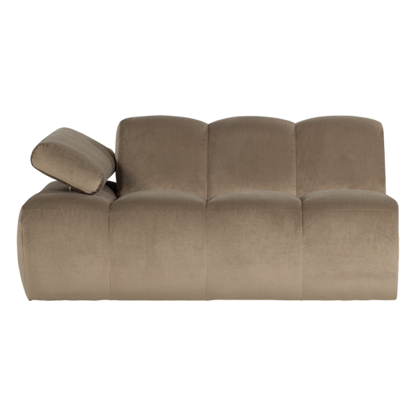 Mojo 1,5-zits bankelement arm links velvet khaki
