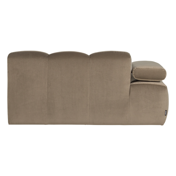 Mojo 1,5-zits bankelement arm links velvet khaki