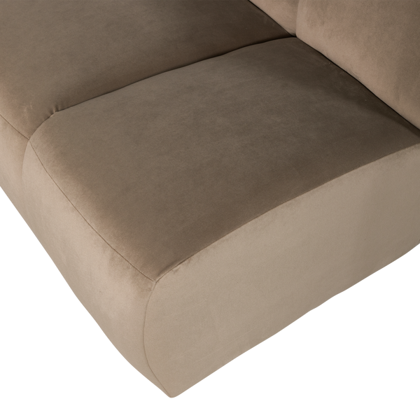 Mojo 1,5-zits bankelement arm links velvet khaki