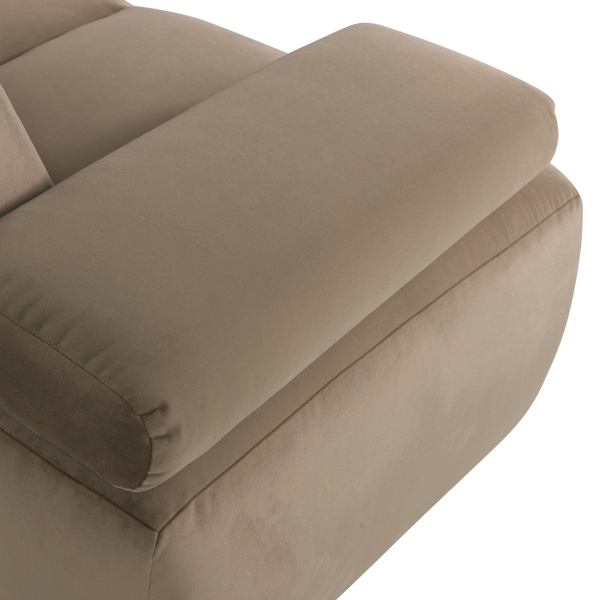 Mojo 1,5-zits bankelement arm links velvet khaki