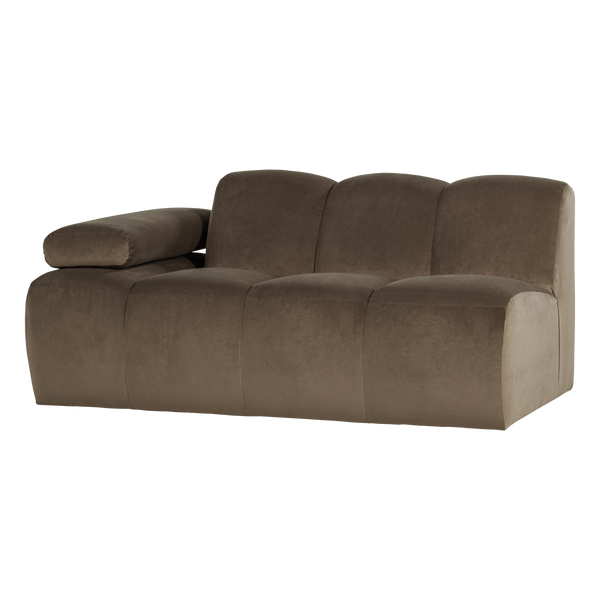 Mojo 1,5-zits bankelement arm links velvet taupe
