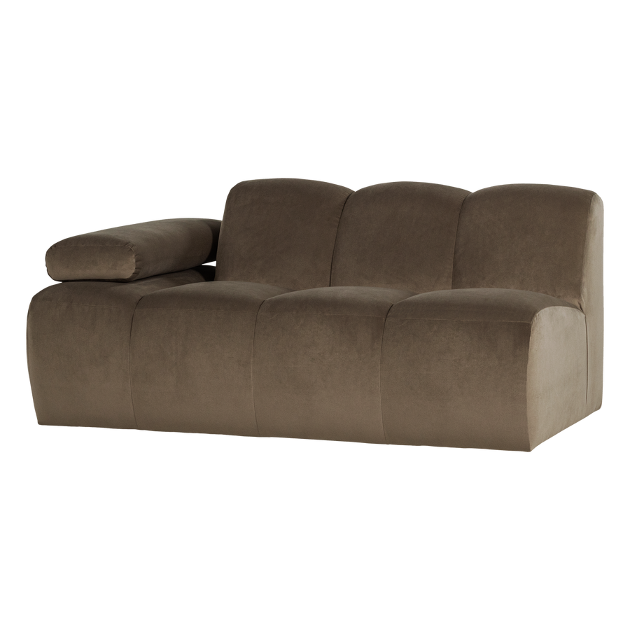 Mojo 1,5-zits bankelement arm links velvet taupe