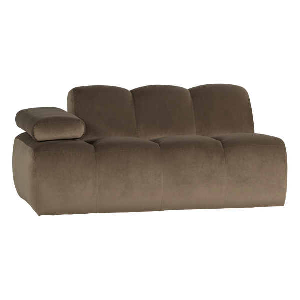 Mojo 1,5-zits bankelement arm links velvet taupe
