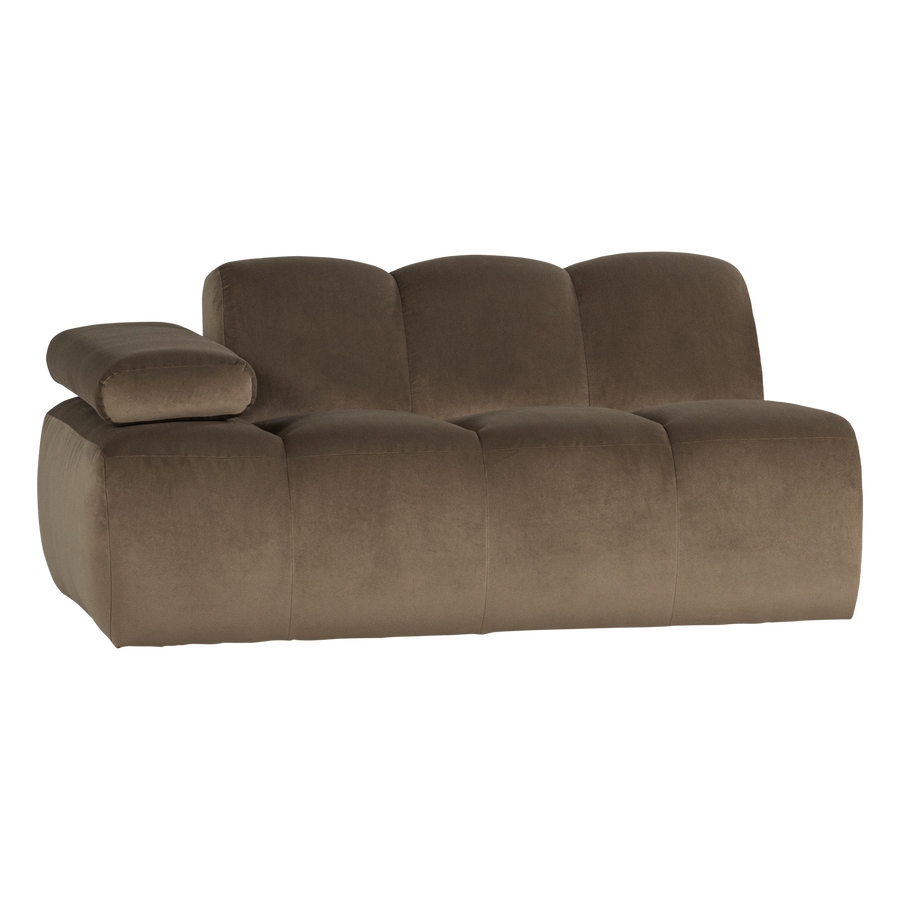 Mojo 1,5-zits bankelement arm links velvet taupe