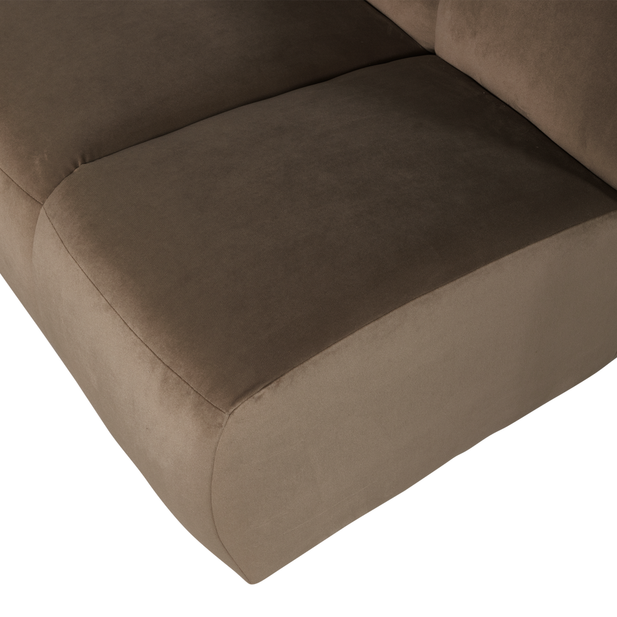 Mojo 1,5-zits bankelement arm links velvet taupe