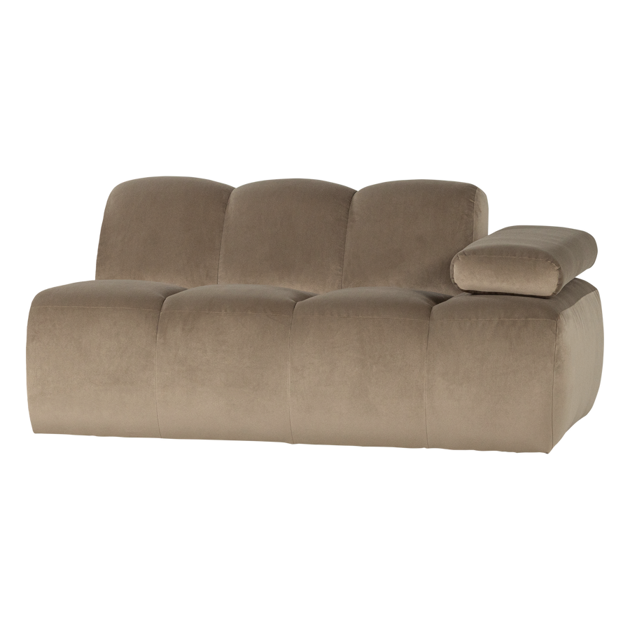 Mojo 1,5-zits bankelement arm rechts velvet khaki