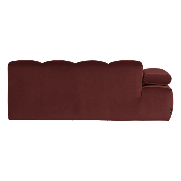Mojo 2-zits bankelement arm links velvet kastanjebruin
