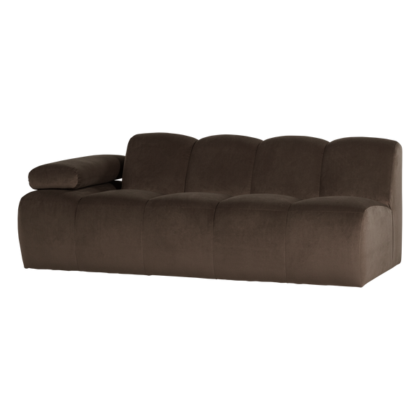 Mojo 2-zits bankelement arm links velvet bruin