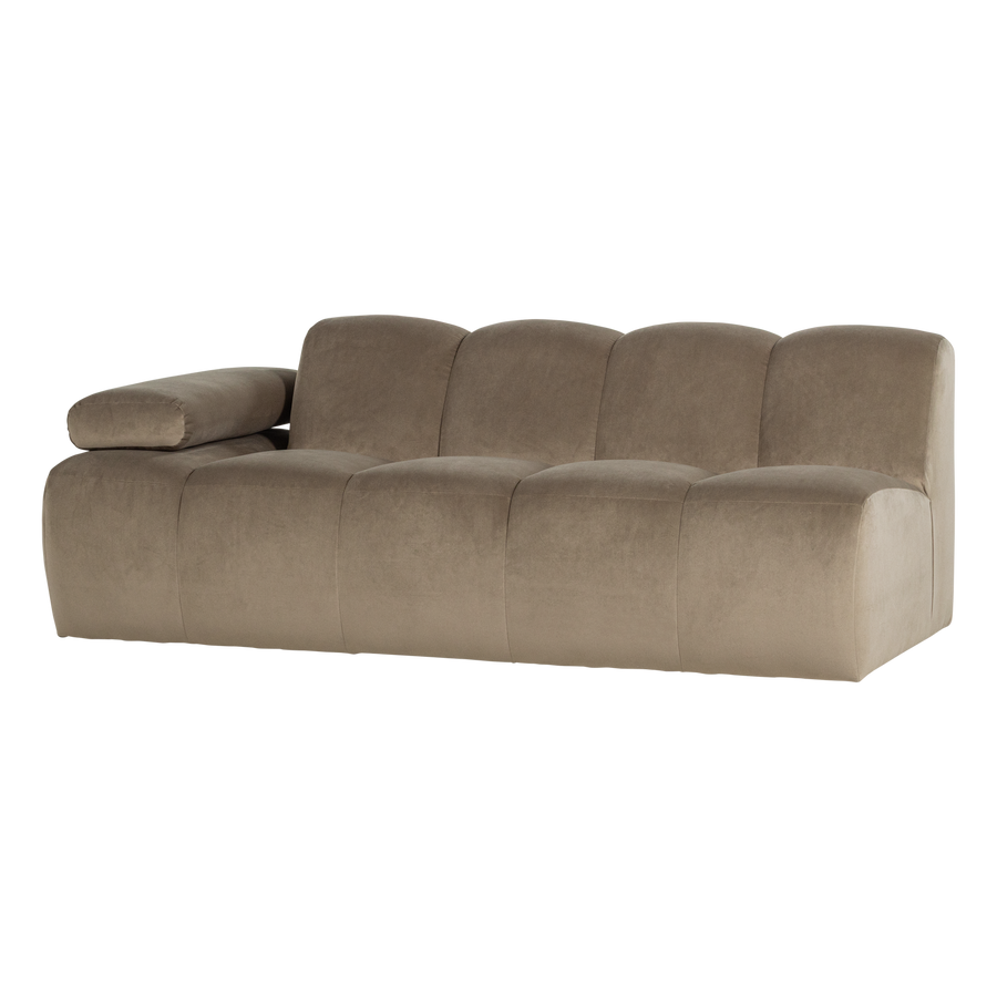Mojo 2-zits bankelement arm links velvet khaki