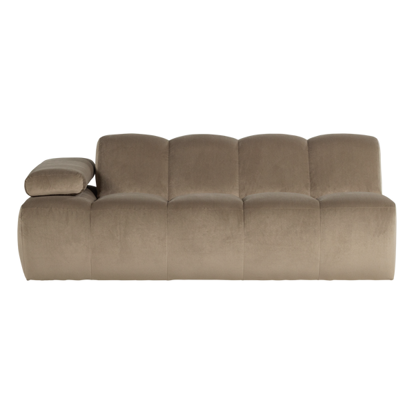 Mojo 2-zits bankelement arm links velvet khaki