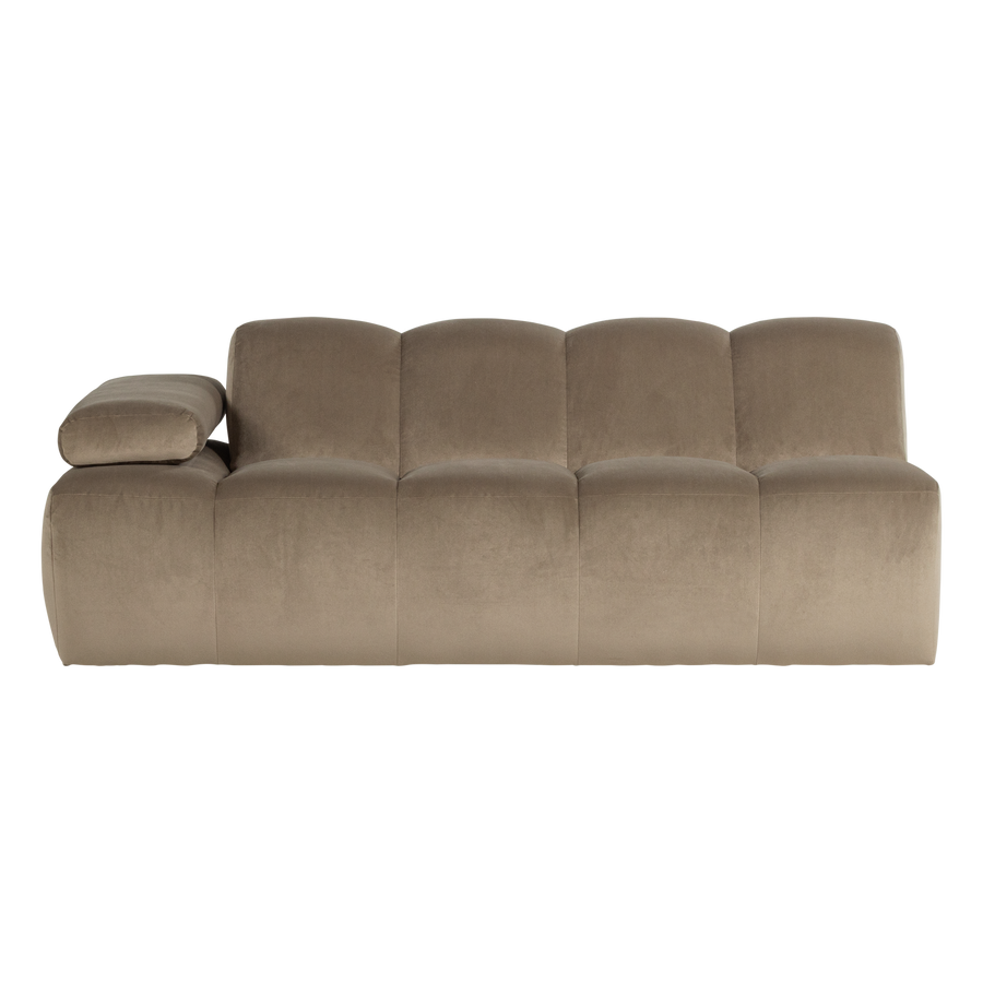 Mojo 2-zits bankelement arm links velvet khaki