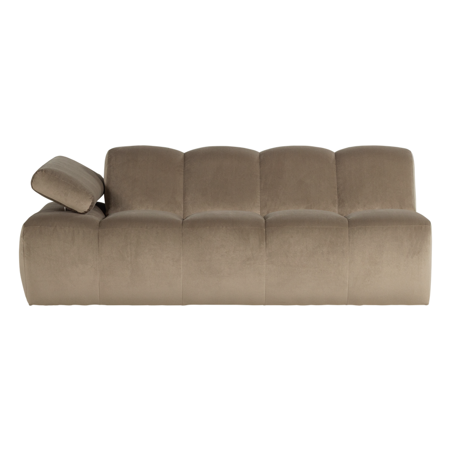 Mojo 2-zits bankelement arm links velvet khaki