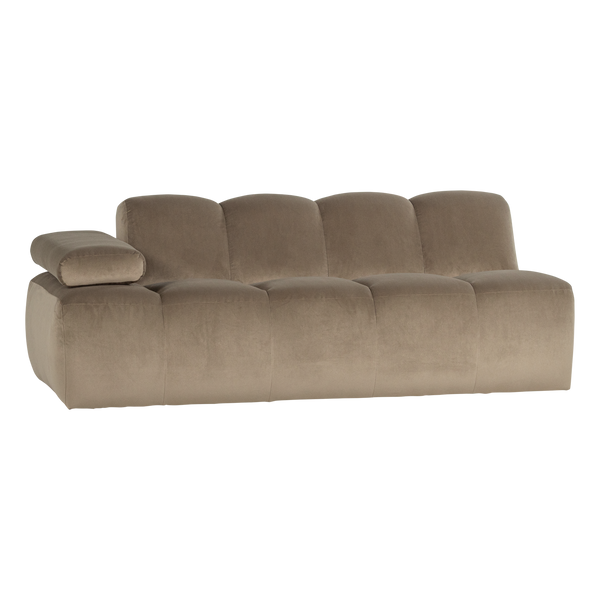 Mojo 2-zits bankelement arm links velvet khaki