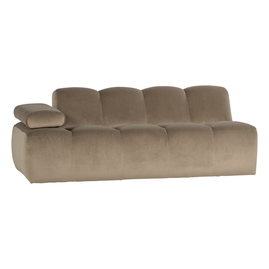 Mojo 2-zits bankelement arm links velvet khaki