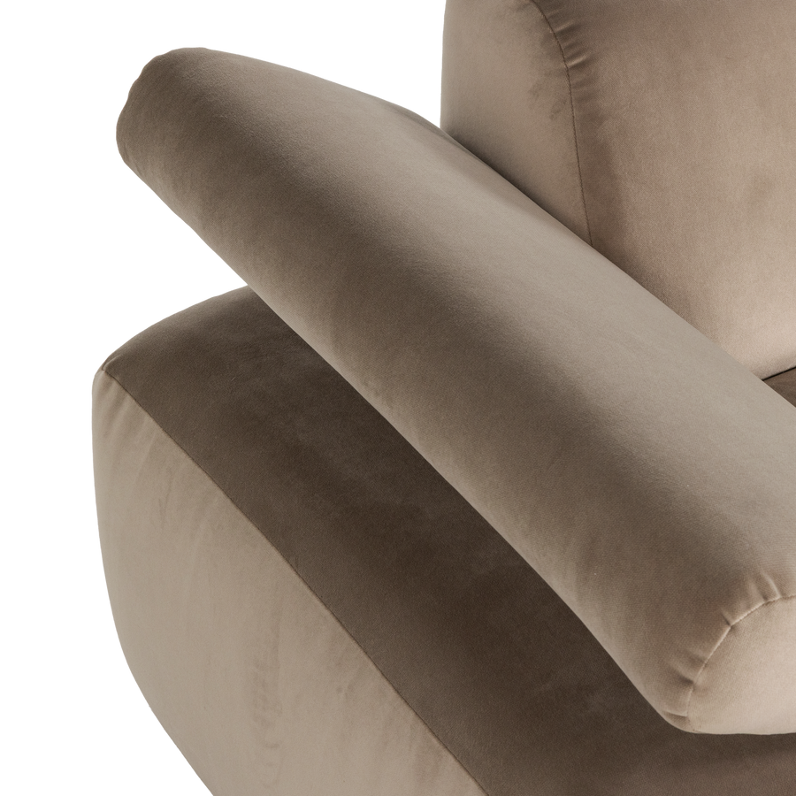 Mojo 2-zits bankelement arm links velvet khaki