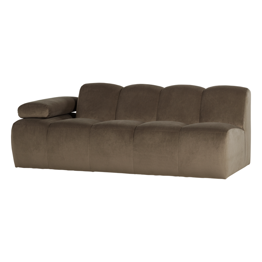 Mojo 2-zits bankelement arm links velvet taupe