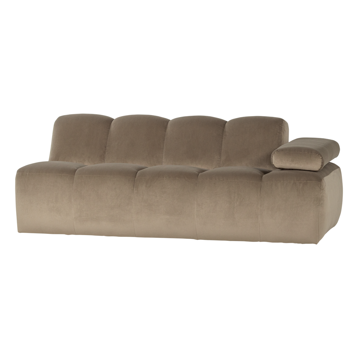 Mojo 2-zits bankelement arm rechts velvet khaki