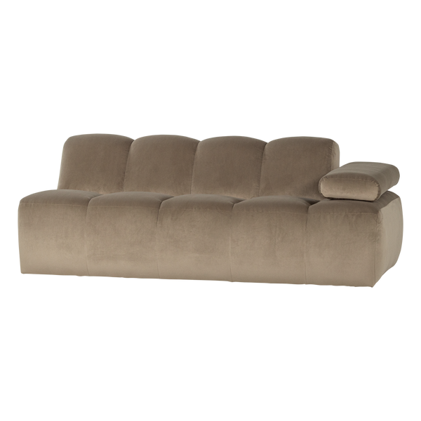 Mojo 2-zits bankelement arm rechts velvet khaki