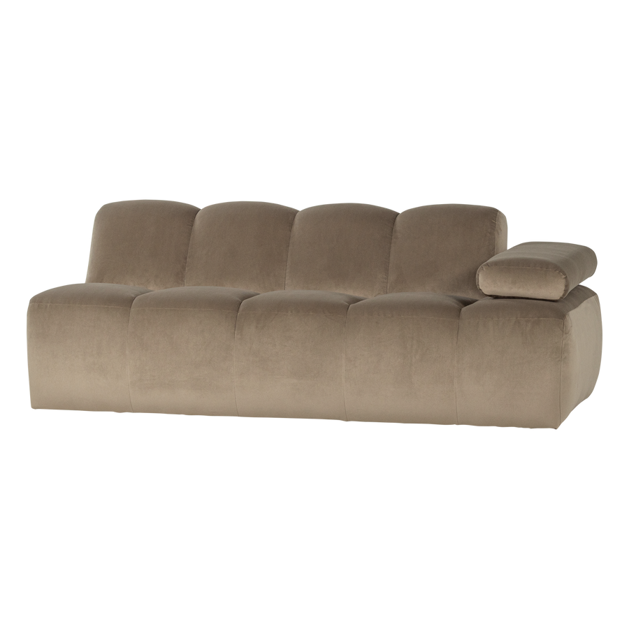 Mojo 2-zits bankelement arm rechts velvet khaki