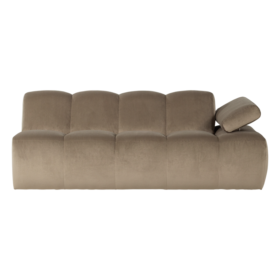 Mojo 2-zits bankelement arm rechts velvet khaki