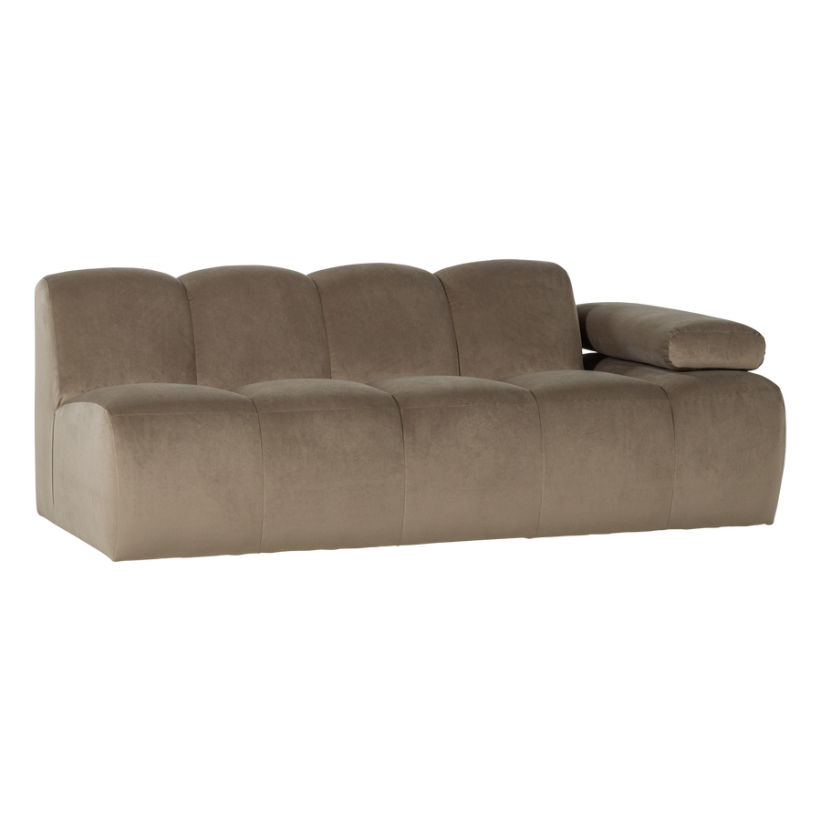 Mojo 2-zits bankelement arm rechts velvet khaki