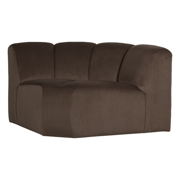 Mojo hoekelement rond velvet bruin