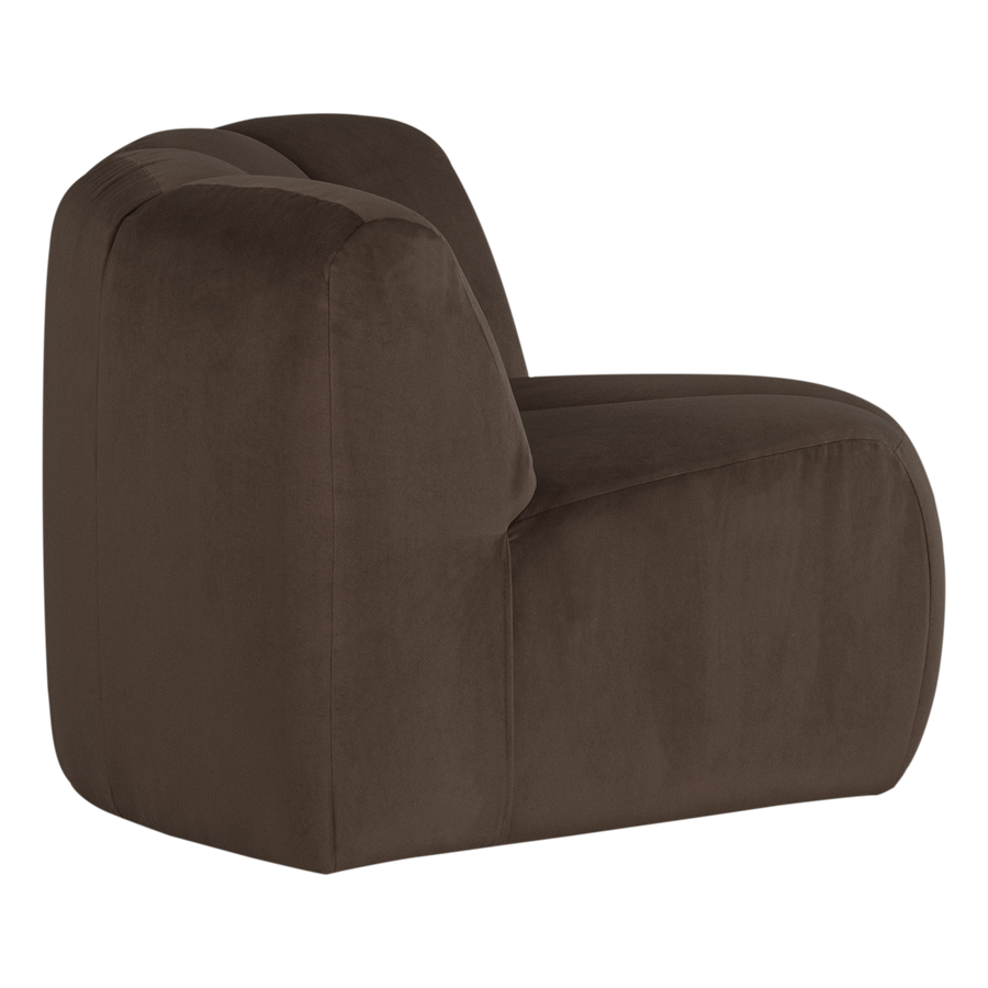 Mojo hoekelement rond velvet bruin
