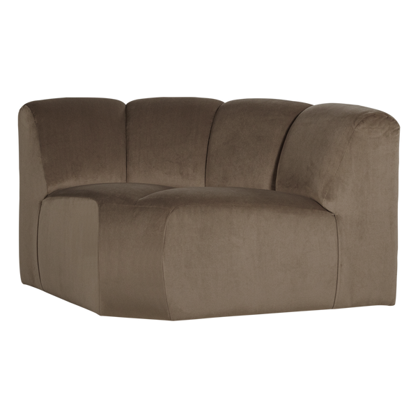 Mojo hoekelement rond velvet taupe